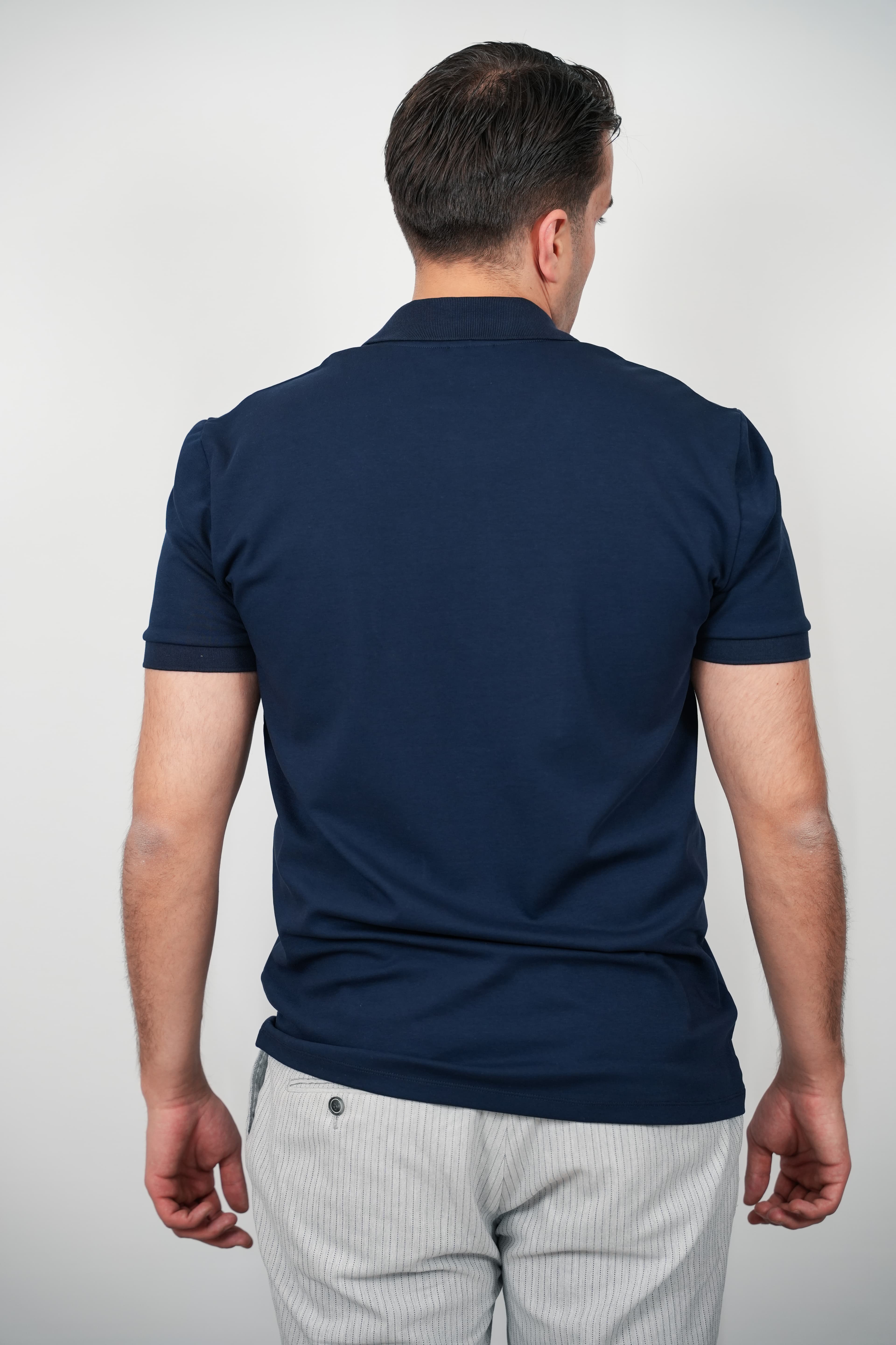 FBIAD Logolu Erkek Lacivert Polo Yaka Tişört - Görsel 2