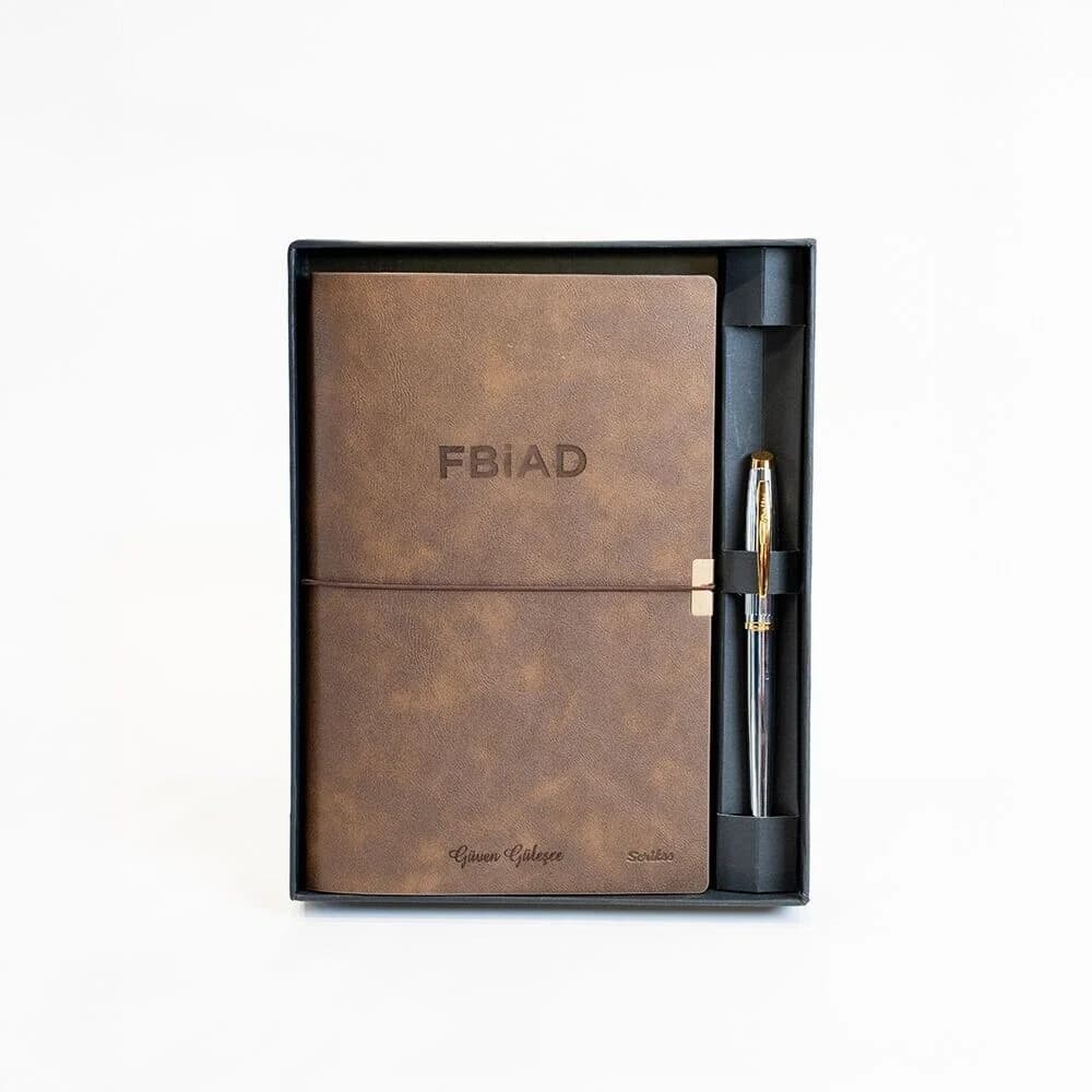 Premium Defter & Gold Roller Kalem Set - Görsel 1
