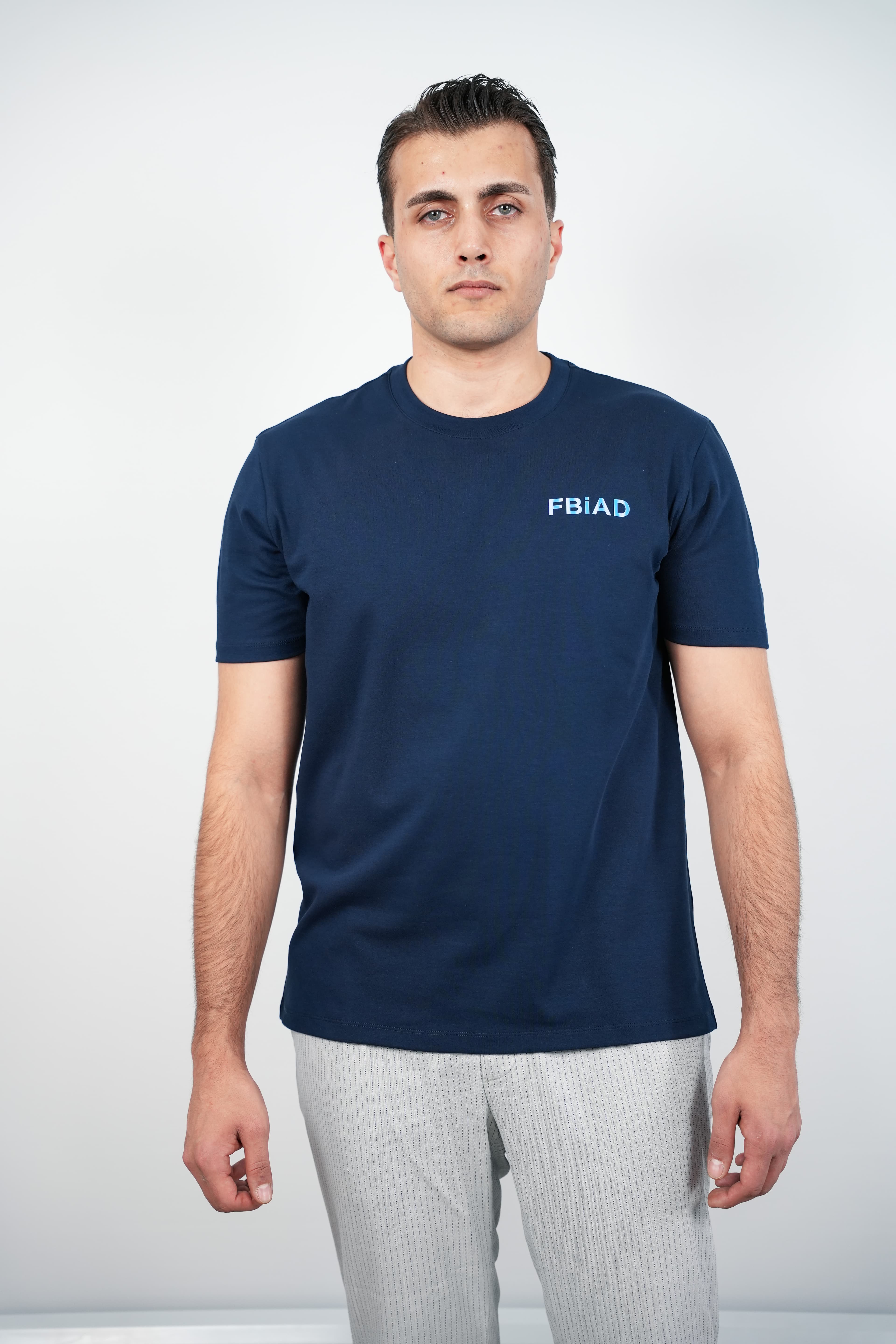 FBIAD Logolu Erkek Bisiklet Yaka Tişört - Görsel 3
